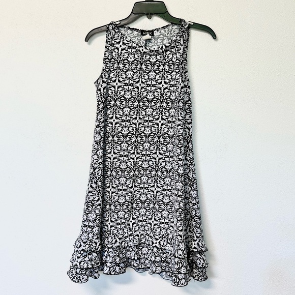 MSK Black and White Ruffled Tiered Sundress - Picture 3 of 6